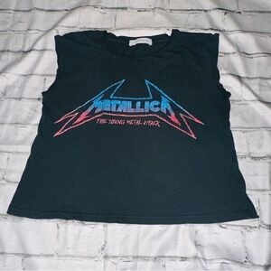 Daydreamer Black Metallic Graphic Crop Top